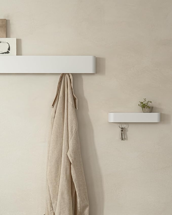Kazai. Key Holder for Wall 'Tone' | Minimalist Key Hooks Design from Berlin | Modern Key Hanger with Metal Shelf | Key Hook W