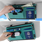 Sun Visor Organizer, Multi-Pocket Auto Visor Organizer for Car, SUV and Truck, Card Holder Glasses Holder for Car Interior Accessories Car Organizers And Storage, Blue