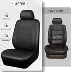 Universal Pu Leather Car Seat Covers Front Seats only, Airbag Compatible, Water-Resistant Durable Premium Vinyl, Fit for 95% 