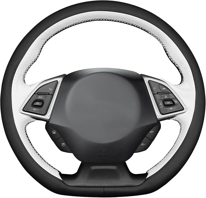MEWANT Hand Sewn 3D Style Steering Wheel Cover Wrap for Chevrolet Camaro 2017-2022 Steering Wheel Accessories for Chevrolet Camaro 2017-2022