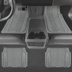 CAR PASS Heavy Duty Sporty Rubber Car Mats, Deep Dish All Weather Car Floor Mats Full Set, Waterproof Anti-Slip Automotive Matts Rugs Trim to Fit for Most Sedans SUVs Vans, 4-Piece All Gray