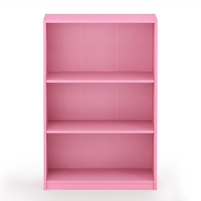 Furinno JAYA Book Shelf, 3-Tier Bookshelf, Bookcase with Adjustable Shelves, 9.5 x 24.5 x 40.3, for Organization and Storage,