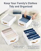 DIMJ Large Wardrobe Clothes Organizer - 4 Packs Fabric Closet Storage Organizer with Handles, Foldable Closet Organizers Divi