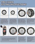 SCITOO Snow Chains For Car Pickup Trucks SUV,Universal Emergency Tire Traction Chain,Anti-Skid Thickening Tire Chains Width 2