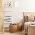 5-Tier Blanket Ladder – 4.8 Ft Wall Leaning Quilt Rack, Farmhouse Blanket Storage for Living Room, Bedroom & Bathroom – Rusti