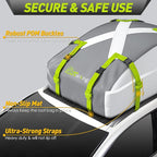 Car Rooftop Cargo Carrier Bag -100% Waterproof 20 Cu Ft Anti-Rip/Scratch Car Roof Bag for All Vehicles with/Without Roof Rack, Includes Protective Mat, Luggage Lock, 4 Door Hooks