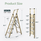 WOA WOA 5 Step Ladder for 10 Feet High Ceiling, Lightweight Foldable Ladder with Non-Slip Wide Pedals, Step Stool with Safe H