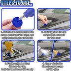 25PCS Car Dent Puller Kit, Car Body Dent Repair Tools, Paintless Dent Lifter Repair Tool Puller with 18 Tabs, Auto Dent Remov