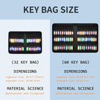 Fireproof and Waterproof Portable Zippered Key Case,32 Key Hooks Key Organizer with Key Tags,Portable Manager Zipper Key Bind