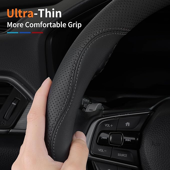 XHRING Car Steering Wheel Cover for Honda Civic Accord CRV HRV Pilot Passport Odyssey Element Insight Fit Ridgeline Clarity C