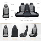 Coverado Car Seat Covers Full Set, Seat Covers for Cars, Front Seat Covers and Back Seat Cover Waterproof Leather Automotive 