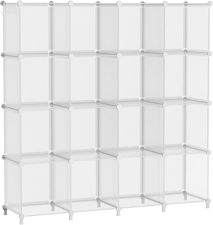 AWTATOS Cube Storage Organizer, 16 Cube Closet Organizers and Storage Shelves, DIY Stackable Bookshelf for Bedroom, Home, Tra