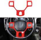 Hoolcar Interior Steering Wheel Cover ABS Trim for 2010-2017 Dodge RAM 1500 Accessories, Red