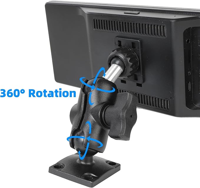 Dashboard Mount for CarPlay Screen - Dual 360° Rotation, Adjustable Angles, Compatible with in-Car Monitors CarPlay Mount