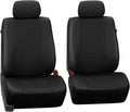 FH Group Front Set Faux Leather Car Seat Covers for Low Back Seat with Removable Headrest, Universal Fit, Airbag Compatible S
