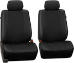 FH Group Front Set Faux Leather Car Seat Covers for Low Back Seat with Removable Headrest, Universal Fit, Airbag Compatible S