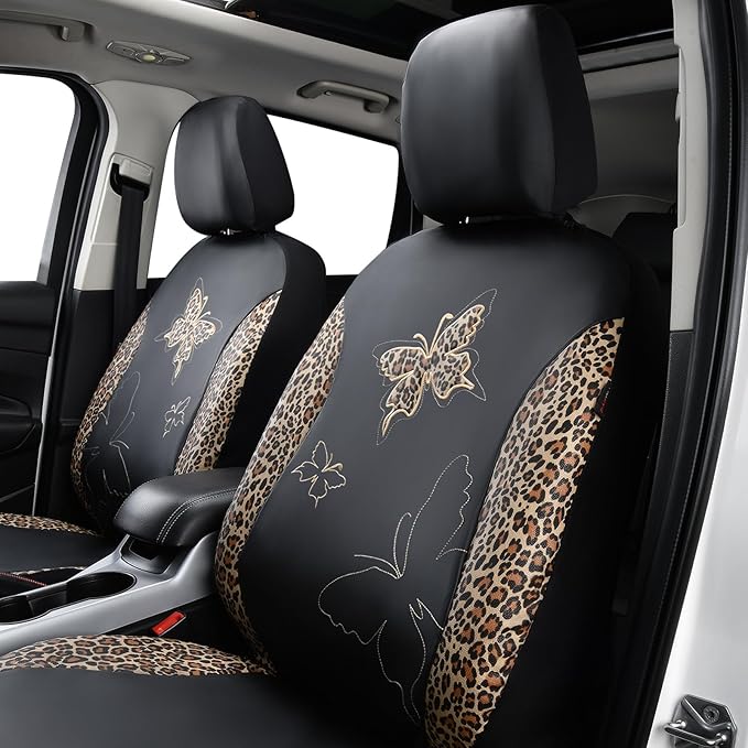 Flying Banner Butterfly car seat Covers ful Set Fashion Universal Lady Woman Female Rear Bench Split Colorized (Full Set - Fa
