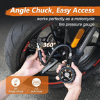 SAFELIFE Tire Pressure Gauge 100 PSI,Large Glow Dial & 45° Angle Chuck, Accurate Air Pressure Gauge for Tires
