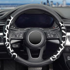 ZHOL Car Steering Wheel Cover, Universal 15 inch Breathable Microfiber Leather Steering Wheel Protector, Anti Slip Car Interi
