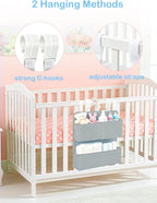 Hanging Diaper Organizer for Bassinet/Crib/Playpen/Playard – Hold 80+ Diapers - Changing Table Diaper Holder Attachment Acces