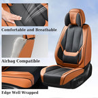 Coverado Universal Seat Covers Front, 2-Pack Universal Seat Covers for Cars, Waterproof Nappa Leather Car Seat Covers with He