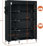 CASAMAYA Portable Closet, 48 Inch Large Capacity Wardrobe Closet, Clothes Storage Organizer with Shelves and Hanging Rod, Eas