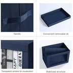 Homsorout Organizing Bins with Lid - 4 Pack Foldable Clear Window Storage Bins, Large Storage Boxes with Handles, Storage Con