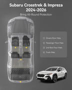 3W Floor Mats & Cargo Liner Fit for 2024 2025 2026 Subaru Crosstrek/2024 2025 2026 Subaru Impreza, All Weather TPE Car Liner Custom Fit for Crosstrek & Impreza Accessories (NOT for Hybrid)