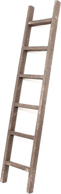 BARNWOODUSA Rustic Decorative Ladder - 100% Upcylced Wood (72" x 12" x 2.5", Espresso)