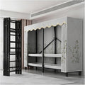 Portable Foldable Wardrobe Closet with Cover, Metal Clothes Rack for Hanging Garments, Stylish Curtain Organizer for Bedroom,