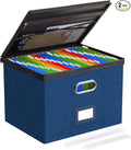 Oterri File Organizer Boxes with Lids, File Box with Mesh Pockets, Document Organizer Box for Letter Size Folders, Zippers Im