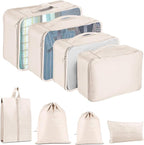 Packing Cubes for Travel - 8 Set Luggage Organizer Bags for Family, Mesh Breathable Travel Packing Cubes for Suitcases Durabl
