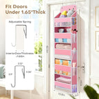 SpaceWhisper Over the Door Organizer, 5 Large Pocket Hanging Storage Organizer with 40lb Capacity, Space Saving for Nursery, 