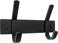 Matte Black Small Coat Rack Wall Mount – 6 Inch Stainless Steel Hook Rail with 2 Double Coat Hooks – Wall Mounted Entryway Or