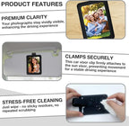 HIIXHC 2Pcs Car Picture Holder, Magnetic Car Photo Holder, Sun Visor Photo Clip for 3 Inch Photos, Personalized PU Leather Visor Clip for Drive Safe Daddy/Family/Pet Pictures | Car Accessories