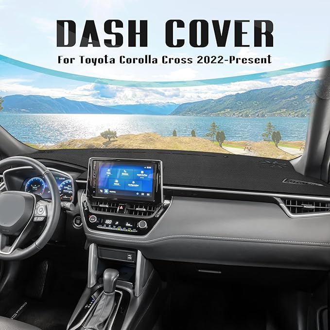 FIILINES Dash Cover for 2022-2026 Toyota Corolla Cross, Dashboard Mat Accessories Dash Cover Sunshade Nonslip Mesh Protector 