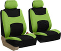 FH Group Front Set Cloth Seat Covers for Low Back Car Seats with Removable Headrest, Universal Fit, Airbag Compatible Seat Co