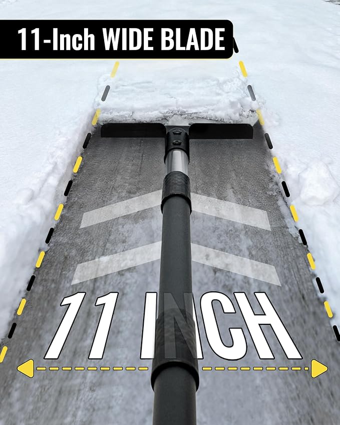 Flat Shovel, 60 inch Ice Scraper, Snow Shovel, Floor Scraper with Adjustable Long Handle, Heavy Duty Ice Chopper, Multifunctional Weed Removal Tool for Driveway, Walkway, Garden and Outdoor Cleaning