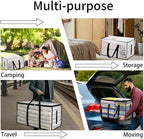 6 Pack-Extra Large Heavy Duty Moving Bags - Waterproof Storage Totes with Handles & Zippers, Foldable for College Dorm, Stora