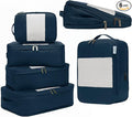 6-Pack Large Compression Packing Cubes for Travel - Lightweight Compression Packing Cube Set, Water-Resistant Luggage Organiz