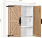 Spirich Bathroom Wall Cabinet Over Toilet, Farmhouse Wall Mounted Medicine Cabinet Organizer with Wood Grain Barn Doors and A