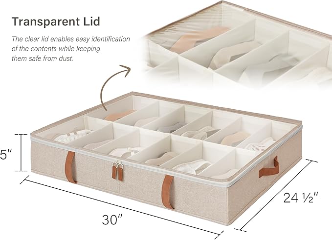 Under Bed Shoe Storage Organizer with Wire Hangers