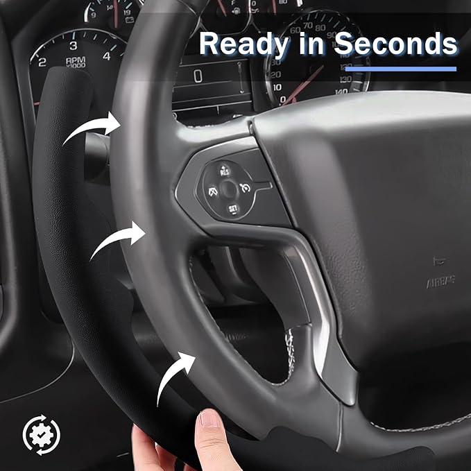 Steering Wheel Cover for Chevy Silverado 1500 2014-2018/2500 2500HD 3500 3500HD 2015-2019/ 4500HD 5500HD 6500HD 2019-2024/ Suburban Tahoe 2015-2020/ Colorado 2015-2022/ Traverse 2018-2023 Chevrolet