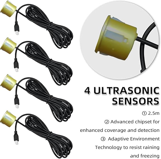 Parking Sensor Kit Backup Sensor Kit Reverse Sensor for Car 18 Color Options for Probes Adjustable Alarm Volume Professional 