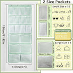 18 Pockets Over the Door Organizer with 4 Kind Pockets,Behind Door Shoes Rack,Back of Closet Storage Organization for Socks,H
