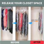 Meetall 4Pack Hanging Vacuum Storage Bag Reusable Space Saver Compressed Bag with Hangers.2pcs in 26.3x35.4inch(67x90cm) and 