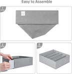 4 Packs Wardrobe Clothes Organizer,5 Grids Washable Portable Closet Organizer Storage Box Foldable Closet Drawer Organizer fo