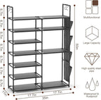 Kottwca 7 Tiers Shoe Rack Metal Shoe Organizer for Entryway Closet, 24-28 Pairs Stackable Shoe and Boots Shelf Storage Cabine