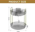 360° Rotating Makeup Organizer, Large-Capacity Skincare Make Up Storage 2 Tier Perfume Organizers Cosmetic Dresser Organizer 
