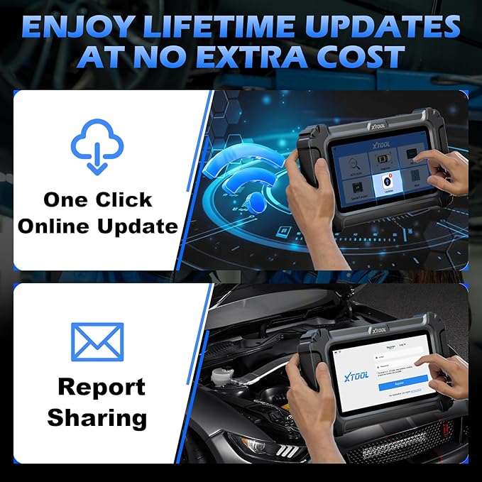 OBD2 Scanner Diagnostic Tool XTOOL D6: All System Scanner for Car with Free Updates, 15 Resets, Throttle Body Relearn, ABS